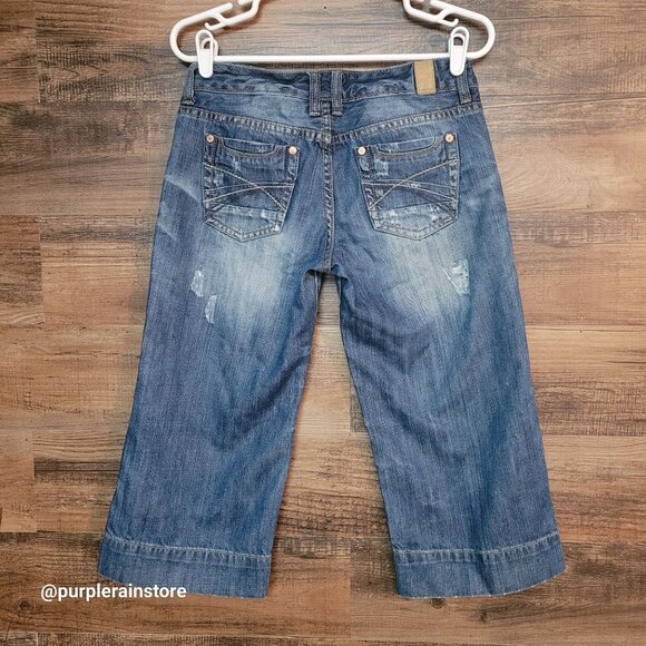 Vtg Maurices Capri Jeans Sz 4 Medium Light Wash Cotton Denim Country - Picture 2 of 12